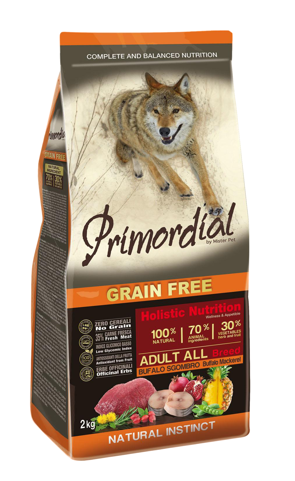 Primordial GF Adult Buffalo and Mackerel 12 kg - ZALEPENÝ OBAL