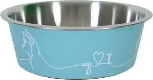 Miska nerez pes LOVE DOG 400ml modrá Zolux