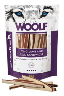 WOOLF pochoutka long lamb and cod sandwich long 100g